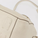 Salvatore Ferragamo Vala Hand Bag Leather 2way White Gold Auth BA7669-16