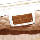 Salvatore Ferragamo Vala Hand Bag Leather 2way White Gold Auth BA7669-20