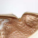 Salvatore Ferragamo Vala Hand Bag Leather 2way White Gold Auth BA7669-21