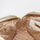 Salvatore Ferragamo Vala Hand Bag Leather 2way White Gold Auth BA7669-22