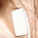 Salvatore Ferragamo Vala Hand Bag Leather 2way White Gold Auth BA7669-12