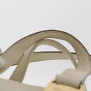 Salvatore Ferragamo Vala Hand Bag Leather 2way White Gold Auth BA7669-8