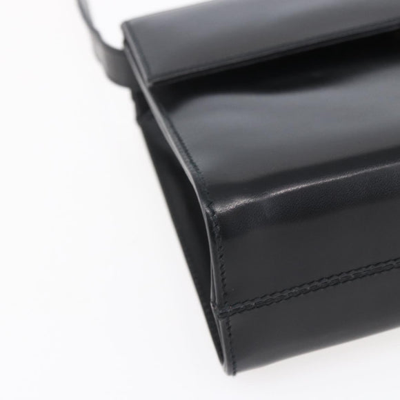 Salvatore Ferragamo Vala Shoulder Bag Leather Black Gold Auth BA7670