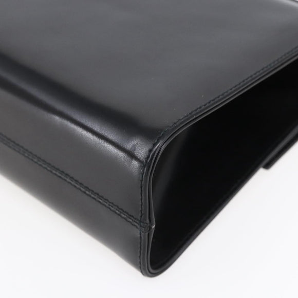 Salvatore Ferragamo Vala Shoulder Bag Leather Black Gold Auth BA7670