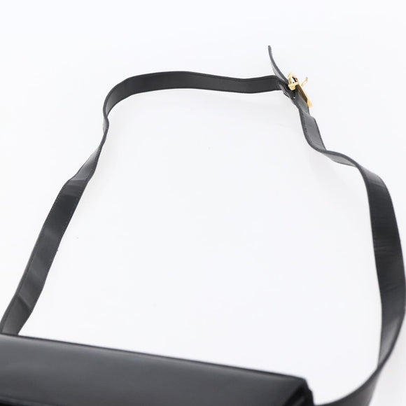 Salvatore Ferragamo Vala Shoulder Bag Leather Black Gold Auth BA7670