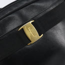 Salvatore Ferragamo Vala Shoulder Bag Leather Black Gold Auth BA7671-17