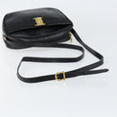 Salvatore Ferragamo Vala Shoulder Bag Leather Black Gold Auth BA7671-7
