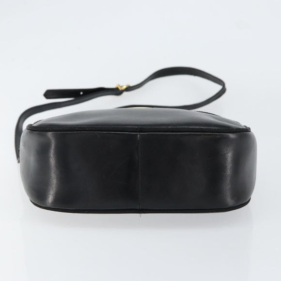 Salvatore Ferragamo Vala Shoulder Bag Leather Black Gold Auth BA7671