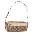 Salvatore Ferragamo Gancini Shoulder Bag Canvas Leather Beige Gold Auth BA7672-1