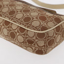 Salvatore Ferragamo Gancini Shoulder Bag Canvas Leather Beige Gold Auth BA7672-11