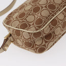 Salvatore Ferragamo Gancini Shoulder Bag Canvas Leather Beige Gold Auth BA7672-12