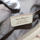 Salvatore Ferragamo Gancini Shoulder Bag Canvas Leather Beige Gold Auth BA7672-15