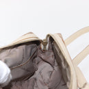 Salvatore Ferragamo Gancini Shoulder Bag Canvas Leather Beige Gold Auth BA7672-17