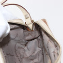 Salvatore Ferragamo Gancini Shoulder Bag Canvas Leather Beige Gold Auth BA7672-18