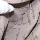 Salvatore Ferragamo Gancini Shoulder Bag Canvas Leather Beige Gold Auth BA7672-19