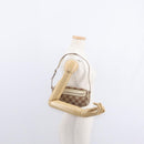 Salvatore Ferragamo Gancini Shoulder Bag Canvas Leather Beige Gold Auth BA7672-20