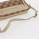 Salvatore Ferragamo Gancini Shoulder Bag Canvas Leather Beige Gold Auth BA7672-7