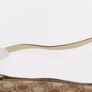 Salvatore Ferragamo Gancini Shoulder Bag Canvas Leather Beige Gold Auth BA7672-8
