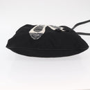 Salvatore Ferragamo Vala Hand Bag Nylon Leather 2way Black Silver Auth BA7673-5