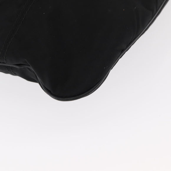 Salvatore Ferragamo Vala Hand Bag Nylon Leather 2way Black Silver Auth BA7673