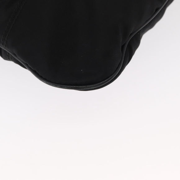 Salvatore Ferragamo Vala Hand Bag Nylon Leather 2way Black Silver Auth BA7673