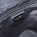Salvatore Ferragamo Vala Hand Bag Nylon Leather 2way Black Silver Auth BA7673-20