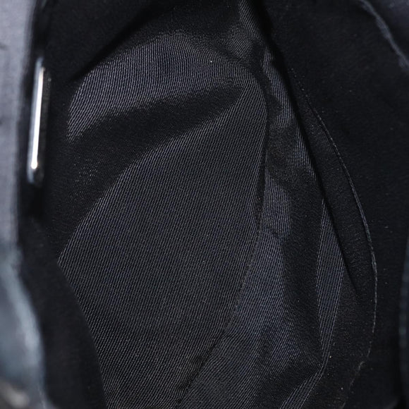 Salvatore Ferragamo Vala Hand Bag Nylon Leather 2way Black Silver Auth BA7673