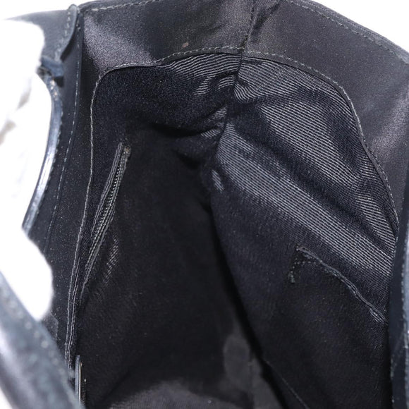 Salvatore Ferragamo Vala Hand Bag Nylon Leather 2way Black Silver Auth BA7673