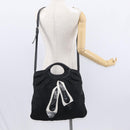 Salvatore Ferragamo Vala Hand Bag Nylon Leather 2way Black Silver Auth BA7673-25