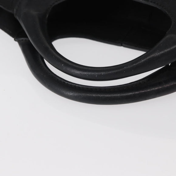 Salvatore Ferragamo Vala Hand Bag Nylon Leather 2way Black Silver Auth BA7673