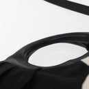 Salvatore Ferragamo Vala Hand Bag Nylon Leather 2way Black Silver Auth BA7673-14