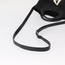 Salvatore Ferragamo Vala Hand Bag Nylon Leather 2way Black Silver Auth BA7673-8