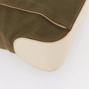 Salvatore Ferragamo Gancini Shoulder Bag Canvas Beige Silver Auth BA7674-14