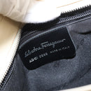 Salvatore Ferragamo Gancini Shoulder Bag Canvas Beige Silver Auth BA7674-12