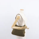 Salvatore Ferragamo Gancini Shoulder Bag Canvas Beige Silver Auth BA7674-22