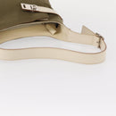 Salvatore Ferragamo Gancini Shoulder Bag Canvas Beige Silver Auth BA7674-7