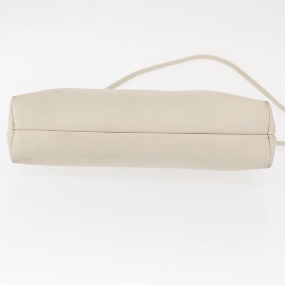 Salvatore Ferragamo Vala Shoulder Bag Leather White Gold Auth BA7675