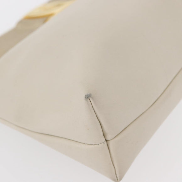 Salvatore Ferragamo Vala Shoulder Bag Leather White Gold Auth BA7675