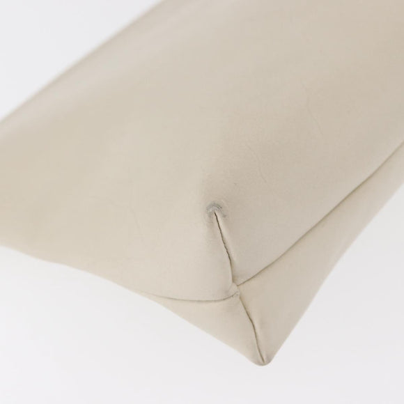 Salvatore Ferragamo Vala Shoulder Bag Leather White Gold Auth BA7675