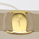 Salvatore Ferragamo Vala Shoulder Bag Leather White Gold Auth BA7675-18