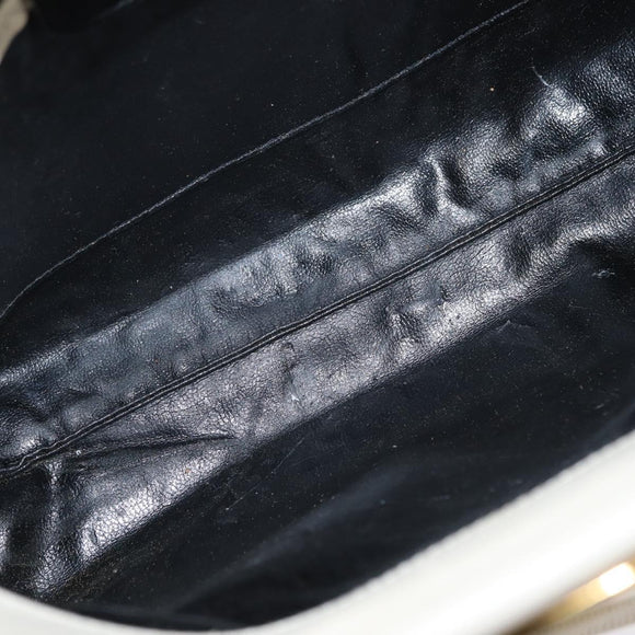 Salvatore Ferragamo Vala Shoulder Bag Leather White Gold Auth BA7675