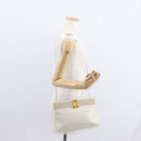 Salvatore Ferragamo Vala Shoulder Bag Leather White Gold Auth BA7675-22