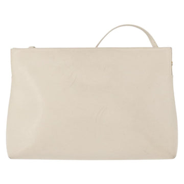 Salvatore Ferragamo Vala Shoulder Bag Leather White Gold Auth BA7675 - 0