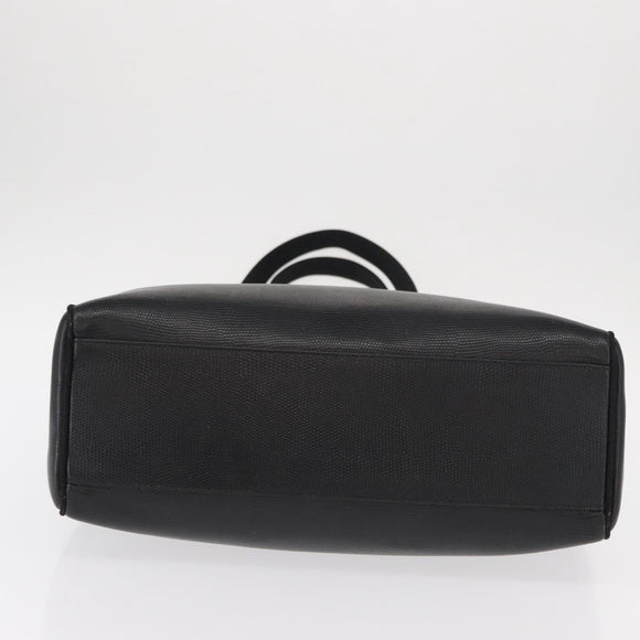 Salvatore Ferragamo Vala Tote Bag Leather Black Gold Auth BA7676