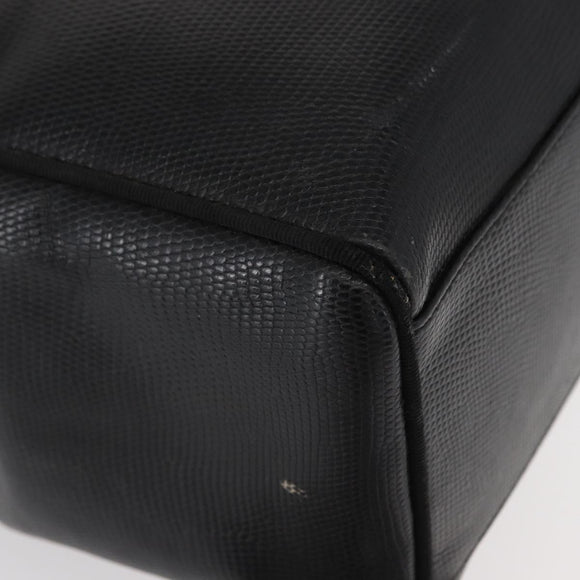 Salvatore Ferragamo Vala Tote Bag Leather Black Gold Auth BA7676