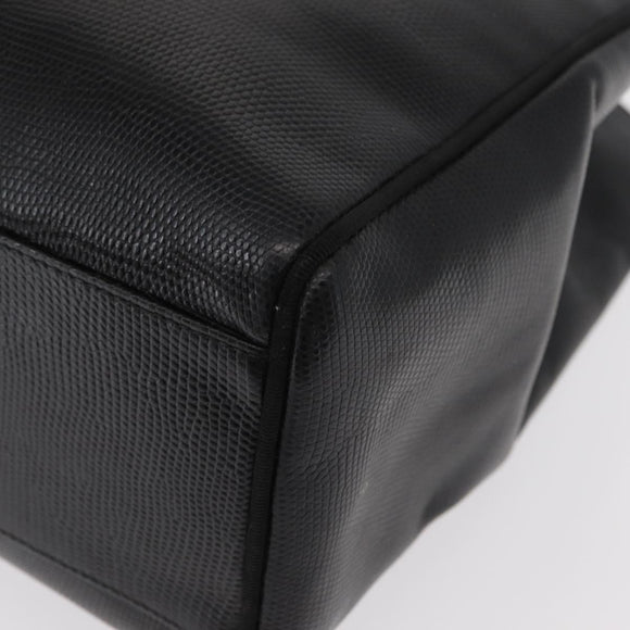 Salvatore Ferragamo Vala Tote Bag Leather Black Gold Auth BA7676