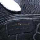 Salvatore Ferragamo Vala Tote Bag Leather Black Gold Auth BA7676-16