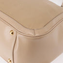 Salvatore Ferragamo Gancini Tote Bag Leather Beige Gold Auth BA7677-14