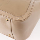 Salvatore Ferragamo Gancini Tote Bag Leather Beige Gold Auth BA7677-16