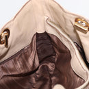 Salvatore Ferragamo Gancini Tote Bag Leather Beige Gold Auth BA7677-18